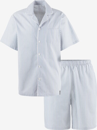 s.Oliver Pyjama court en bleu-gris / blanc, Vue avec produit