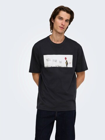 Only & Sons - Camiseta 'ONSHALLOWEEN' en negro: frente