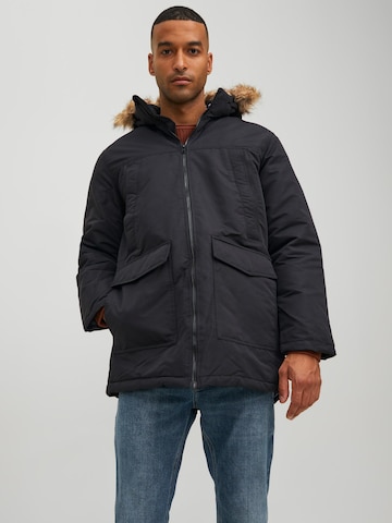 JACK & JONES - Parka de inverno 'Craft' em preto: frente