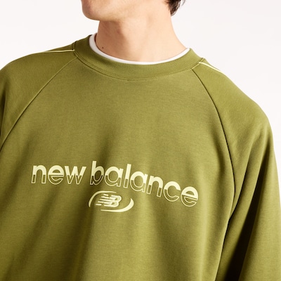 new balance Sweatshirt 'Trackside French Terry Crew' in M in Green / Grass green, Item view