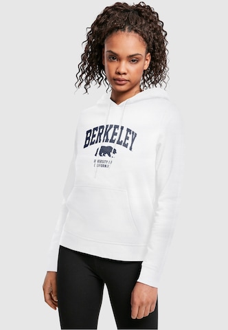 Merchcode Sweatshirt 'Berkeley University - Bear' in Weiß: predná strana