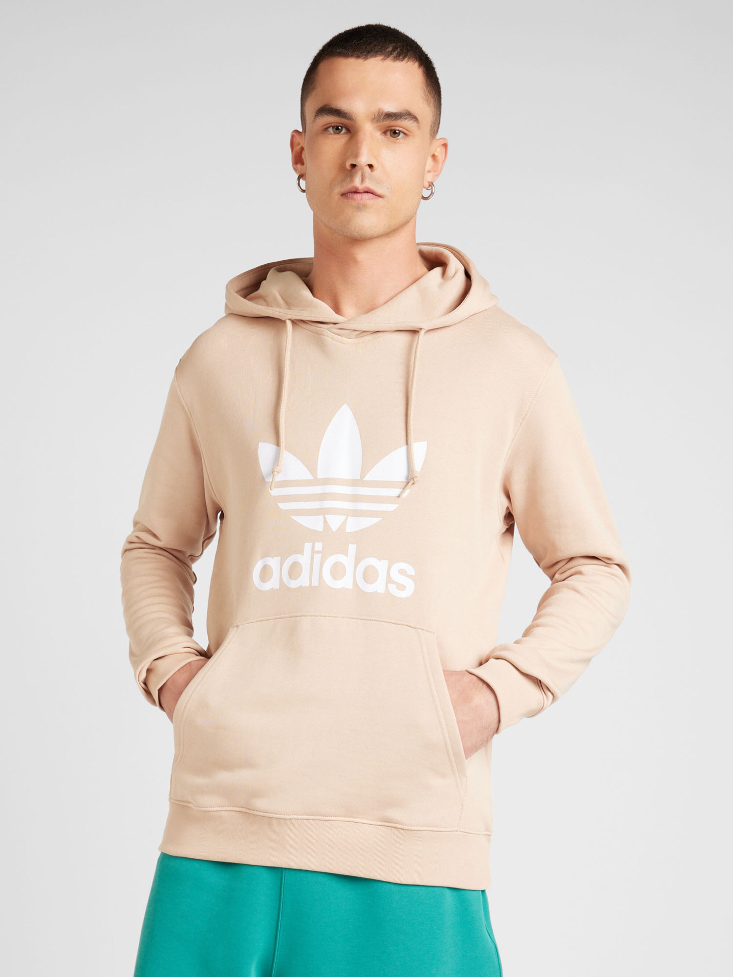 ADIDAS ORIGINALS Sweatshirt Adicolor Classics Trefoil i Beige ABOUT YOU