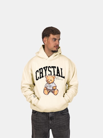 Crystal Paris Sweatshirt 'Teddy' in Wit: voorkant