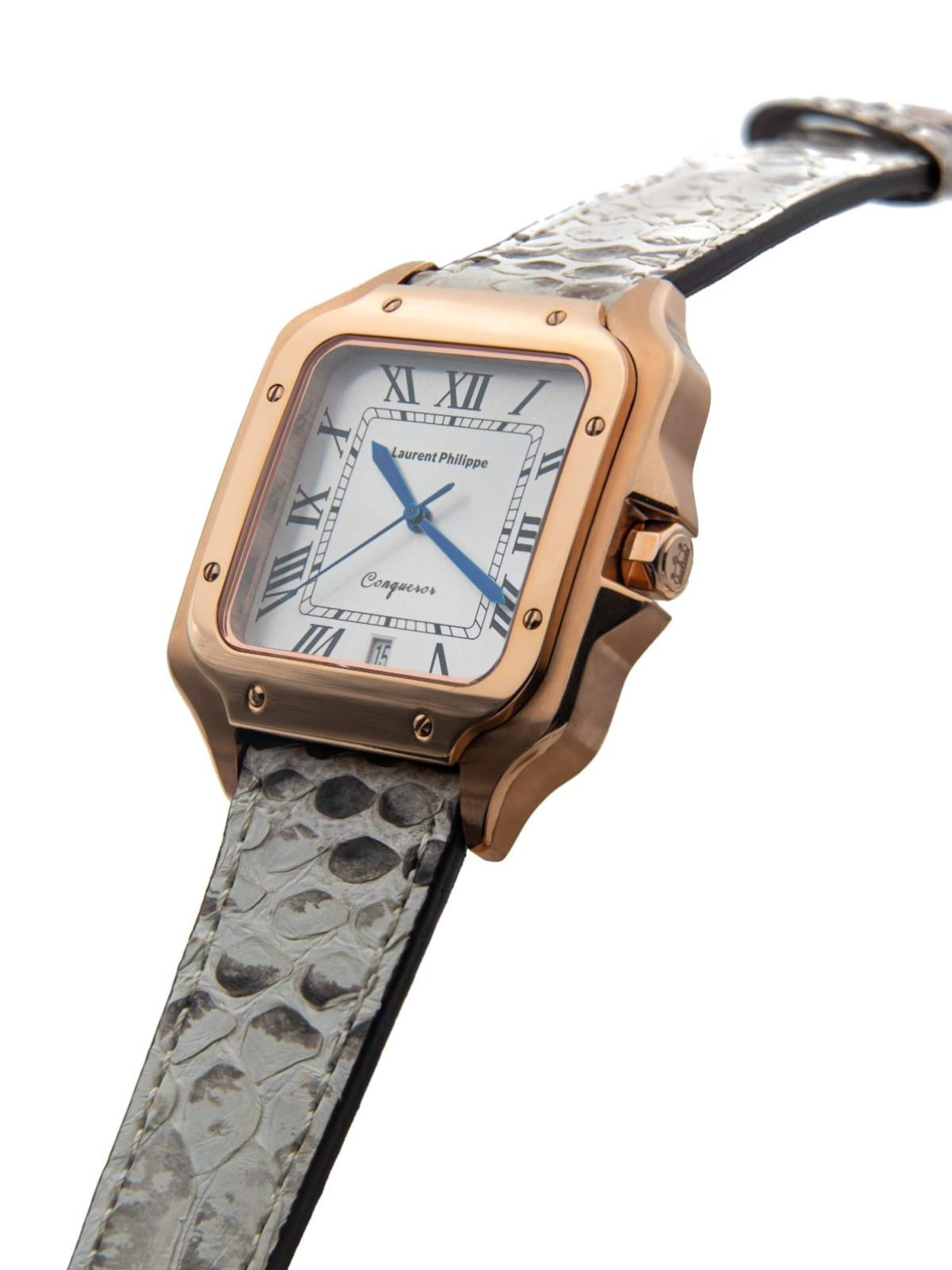 Laurent Philippe - Reloj analógico 'Conqueror Spirit of the Rose Serpent Ivory' en oro