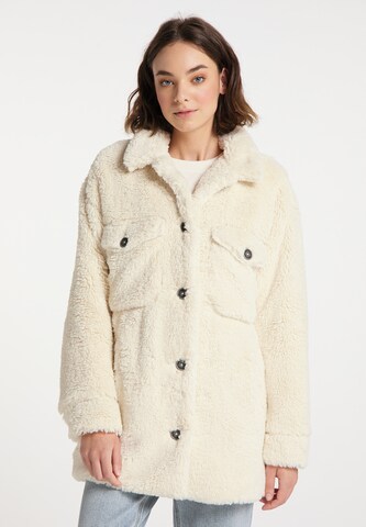 MYMO Between-Seasons Coat in White: front