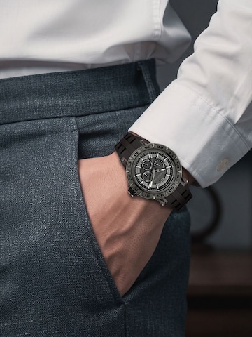 CERRUTI 1881 Analoog horloge 'Function watch Velletri Declinatin' in Zwart