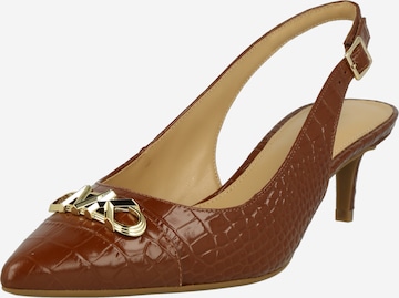 MICHAEL Michael Kors Slingback pumps 'PARKER' i brun: framsida