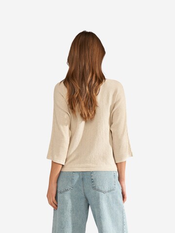 NÜMPH 3/4 Ärmel-Strickpullover 'NUDINEA PULLOVER ' in Beige