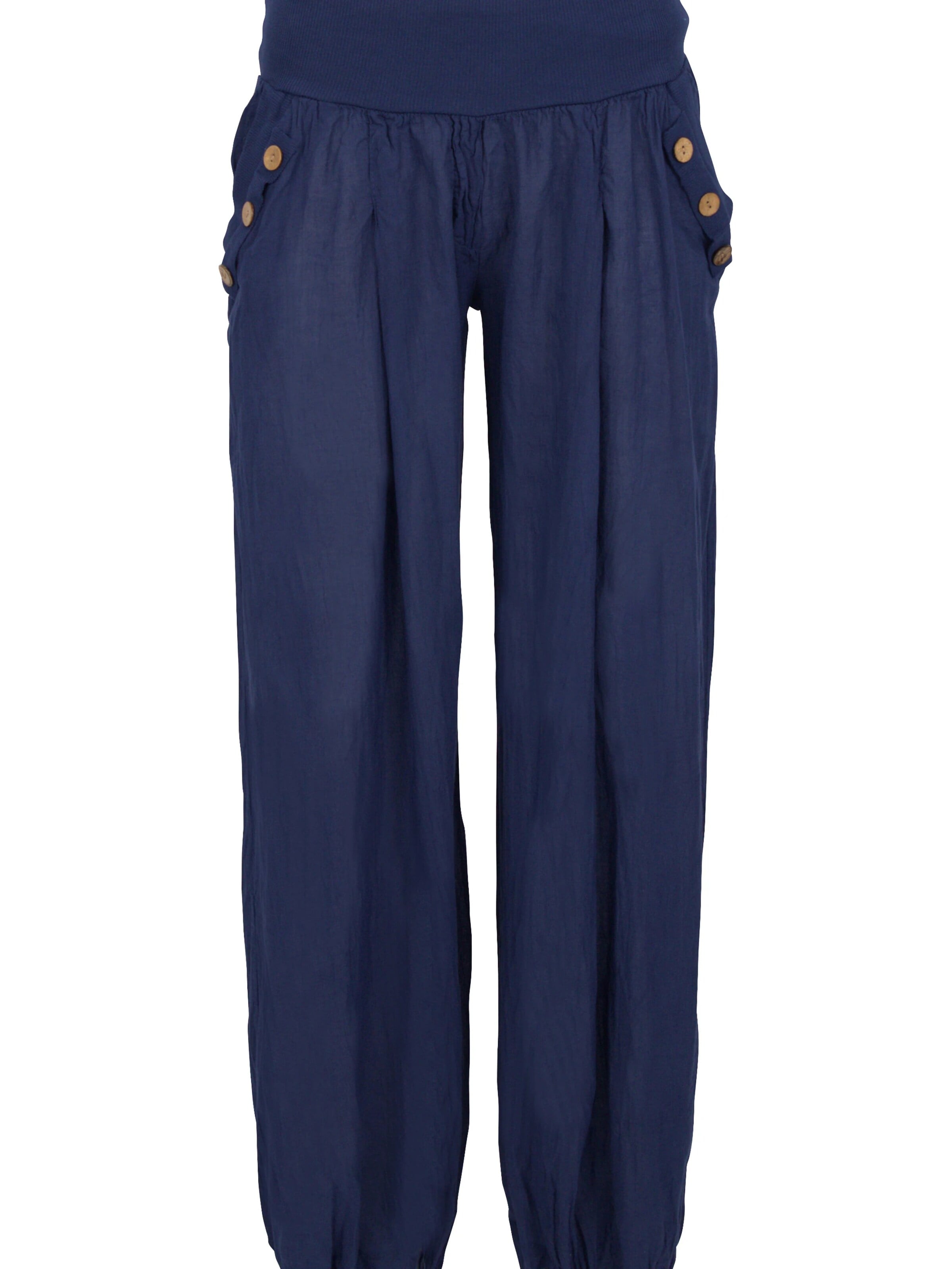 malito more than fashion Harem Pants in Blue: front