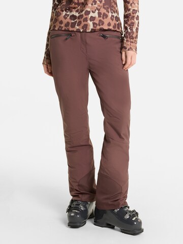 ZIENER Slim fit Outdoor Pants 'TILLA' in Brown: front