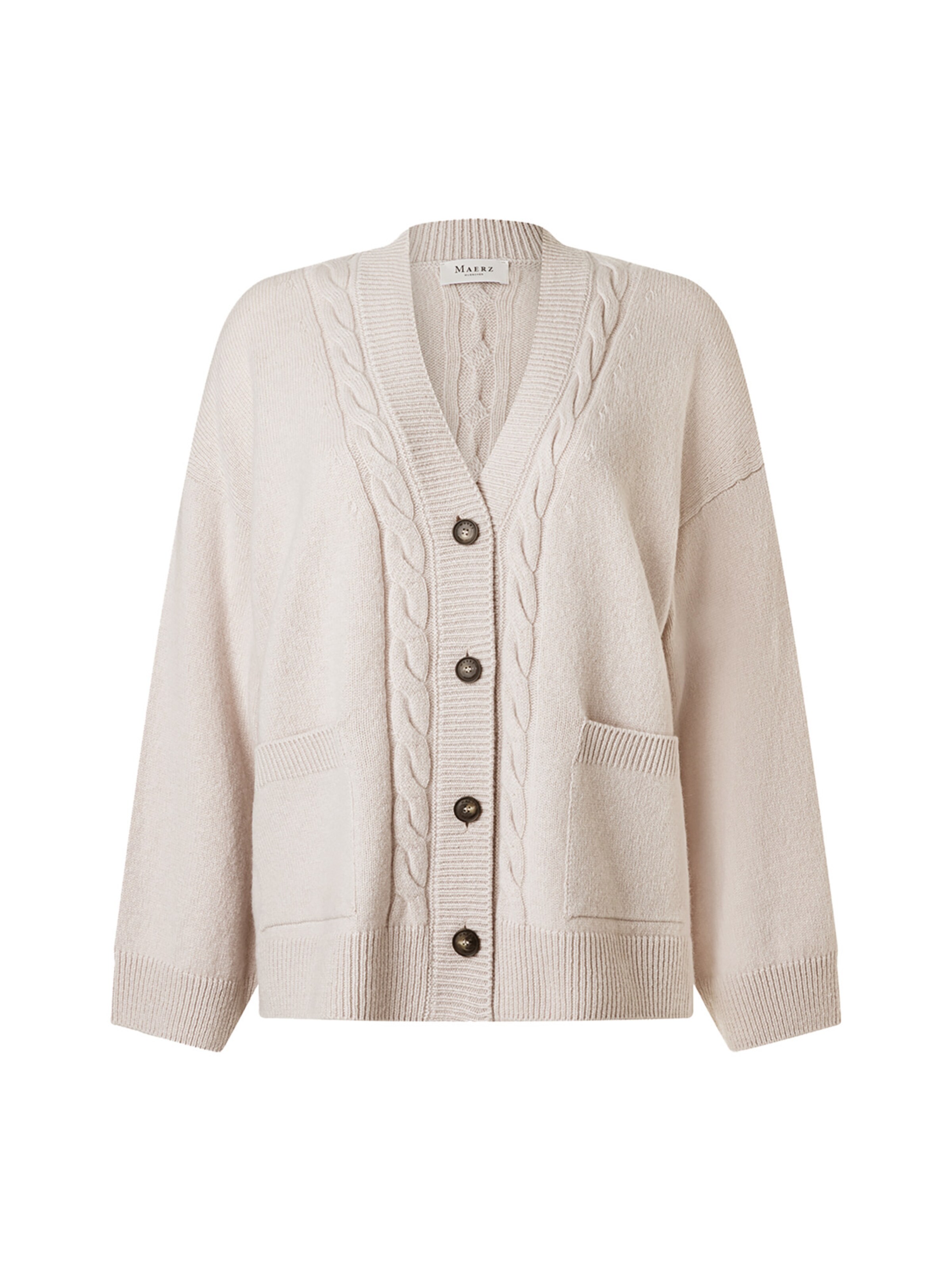 MAERZ Muenchen Knit cardigan in Beige: front