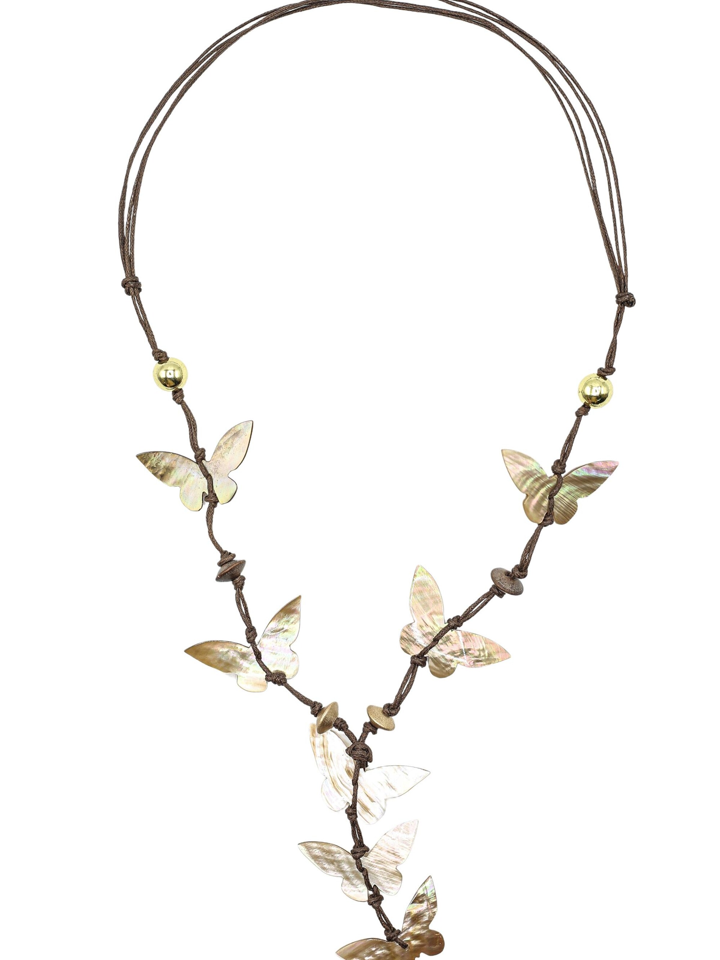 COLLEZIONE ALESSANDRO Necklace 'Butterfly' in Brown: front