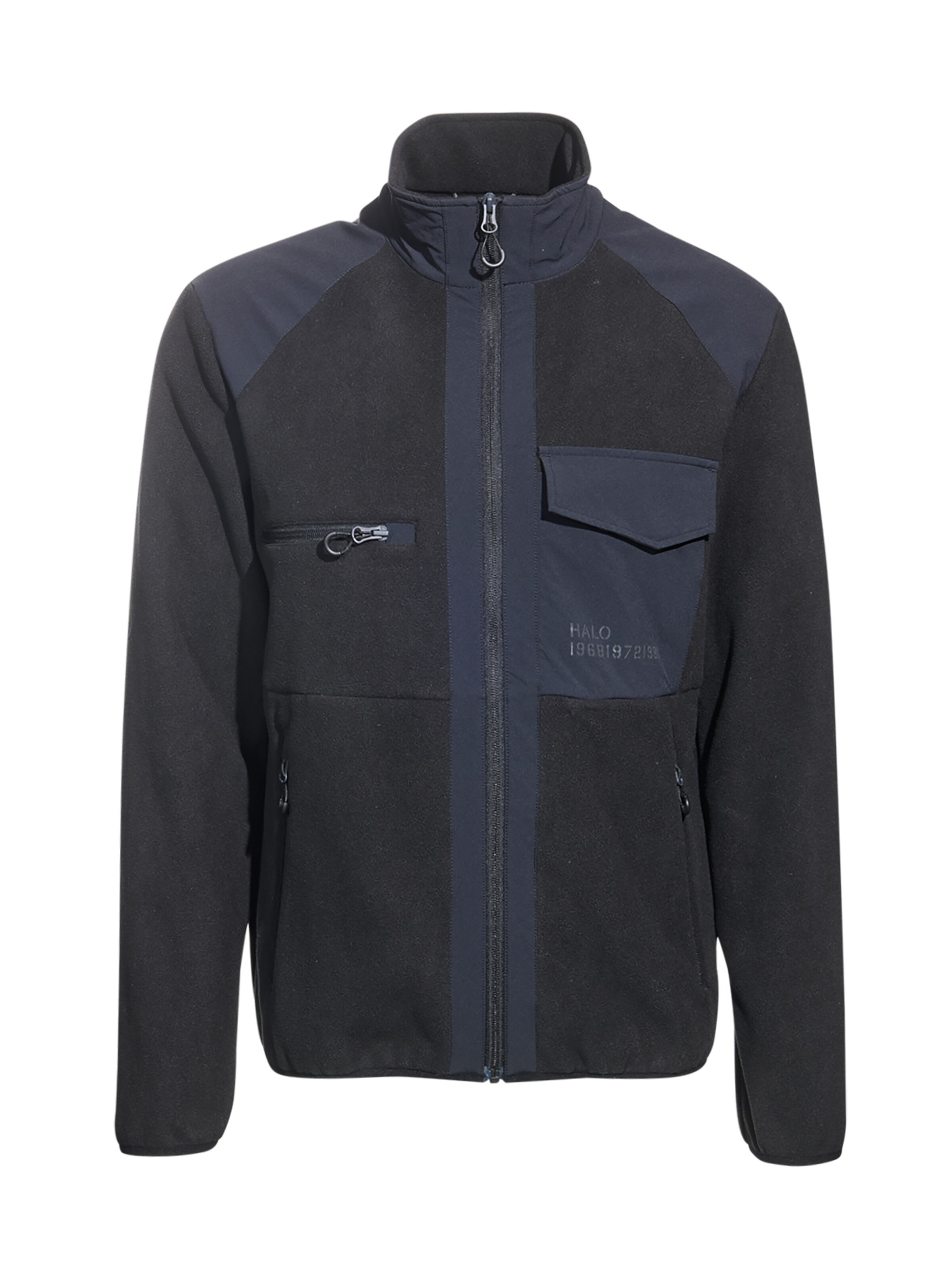 HALO Fleecejacke in Schwarz: Vorderseite