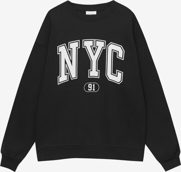 Sweat-shirt Pull&Bear en noir : devant