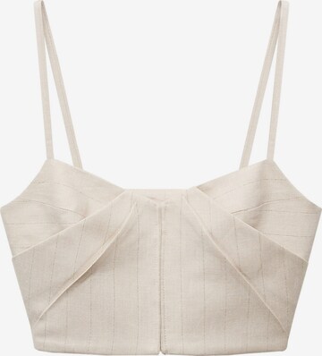 MANGO Top 'GINA' in Beige: front