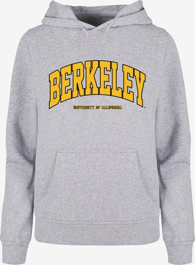 Merchcode Sweatshirt 'Berkeley University' in goldgelb / graumeliert / schwarz, Produktansicht