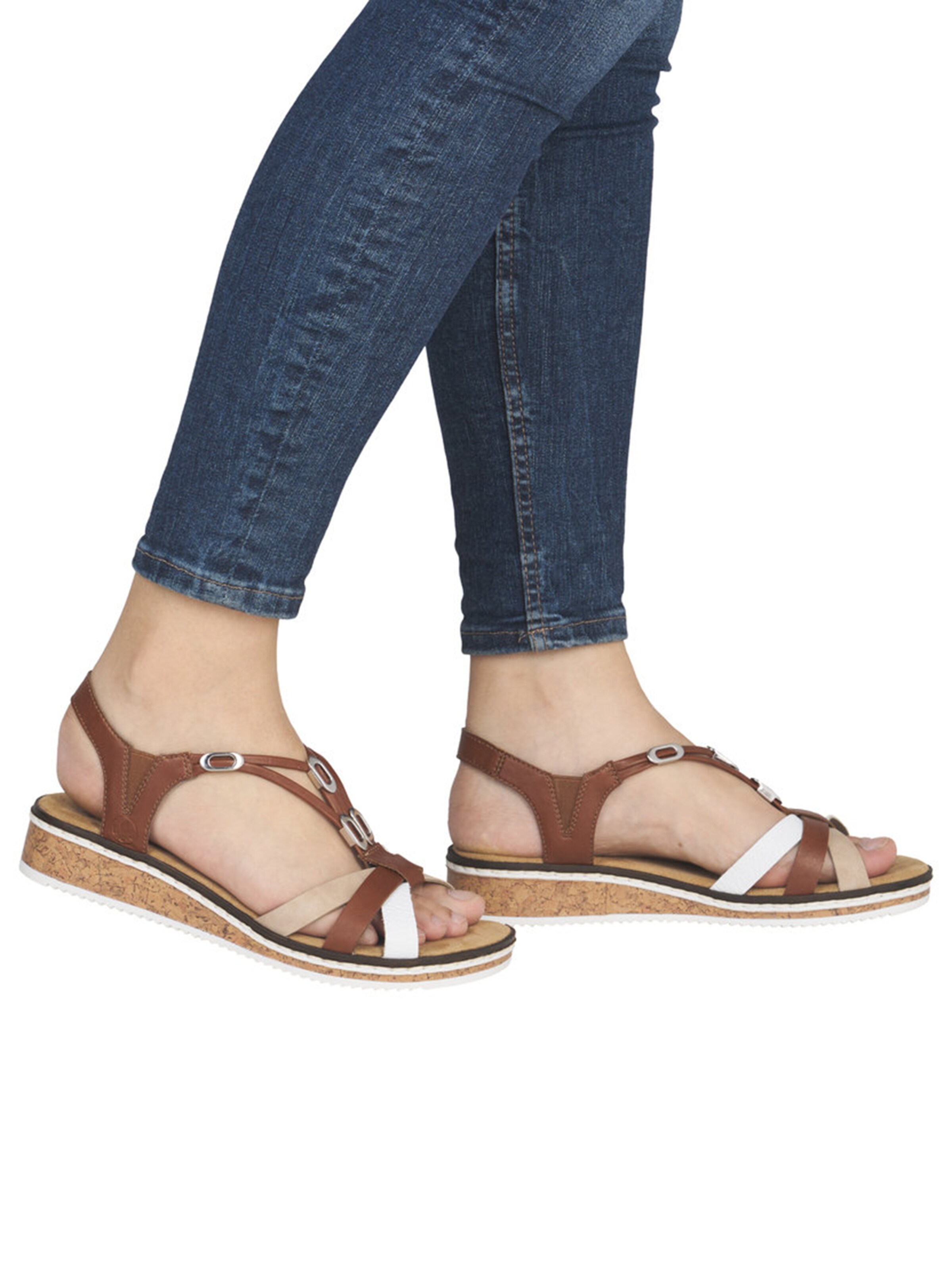 Rieker Sandals 'V3657' in Brown: front