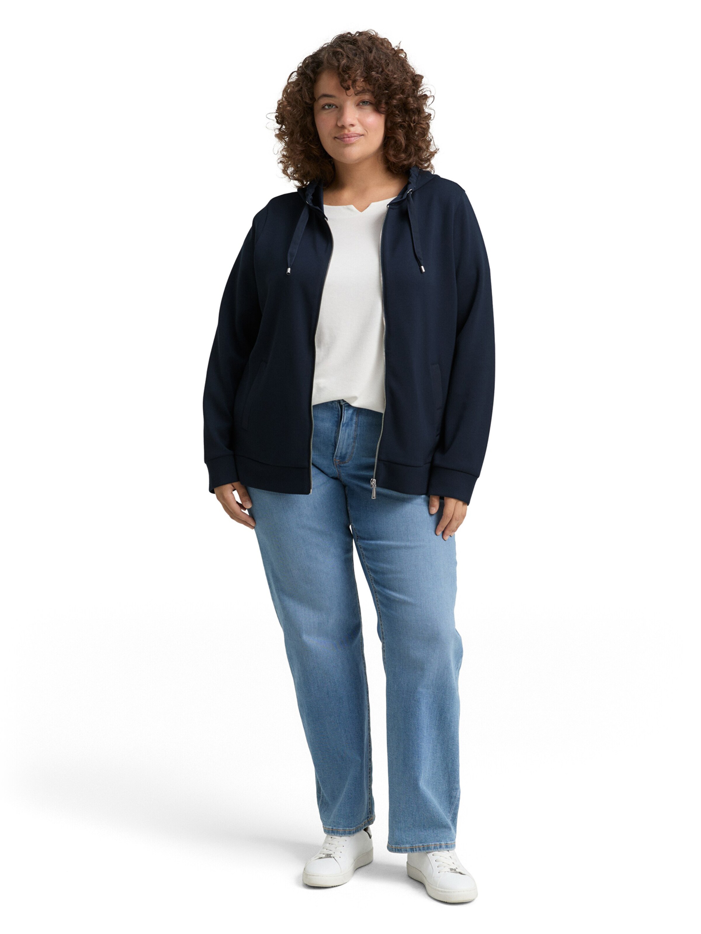 Tom Tailor Women + - Sudadera con cremallera en azul