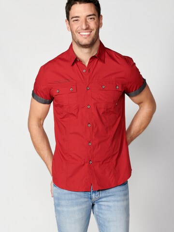 KOROSHI Slim Fit Hemd in Rot