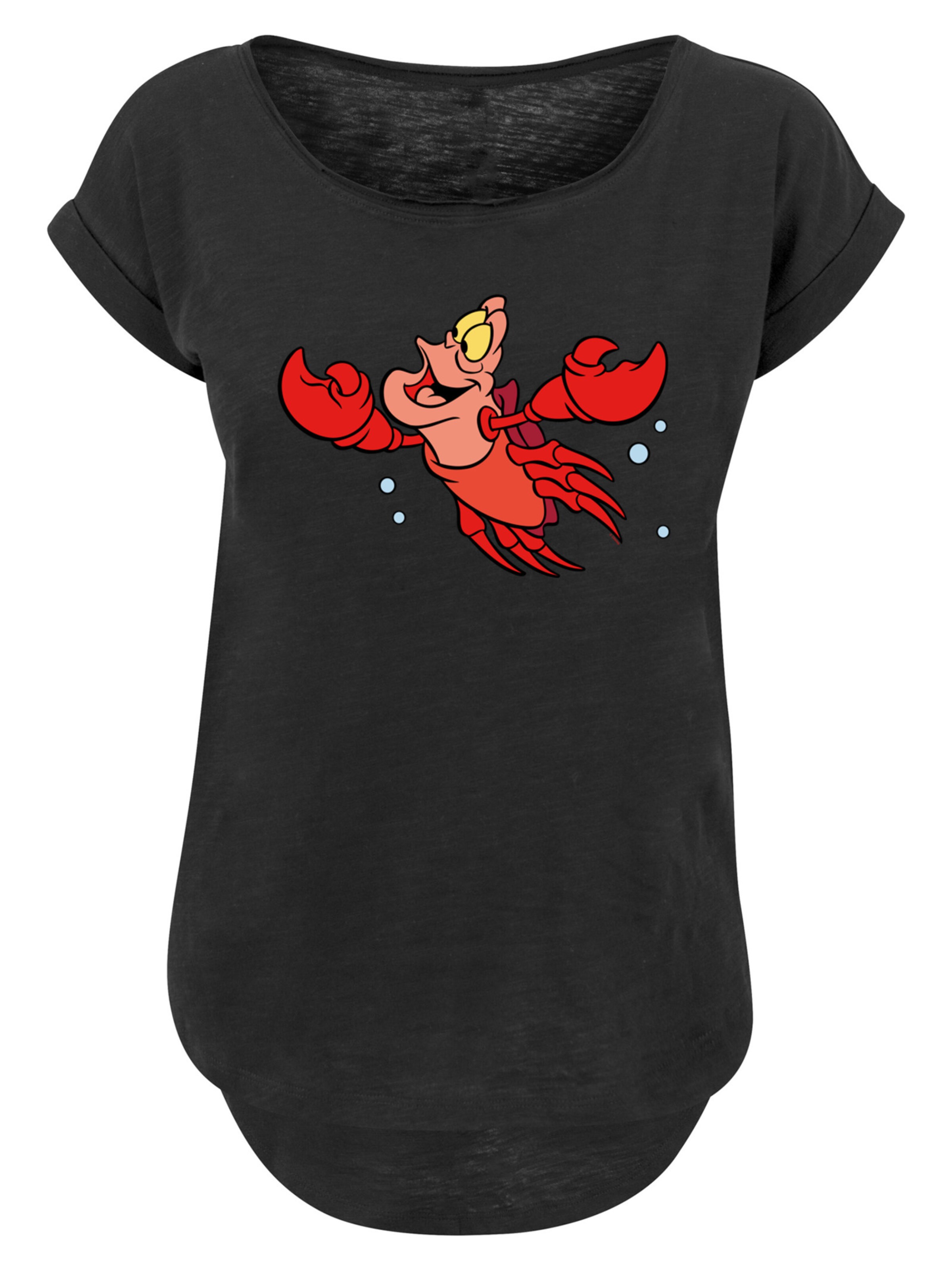 T-shirt 'Disney The Little Mermaid Sebastian Bubbles' F4NT4STIC en noir : devant