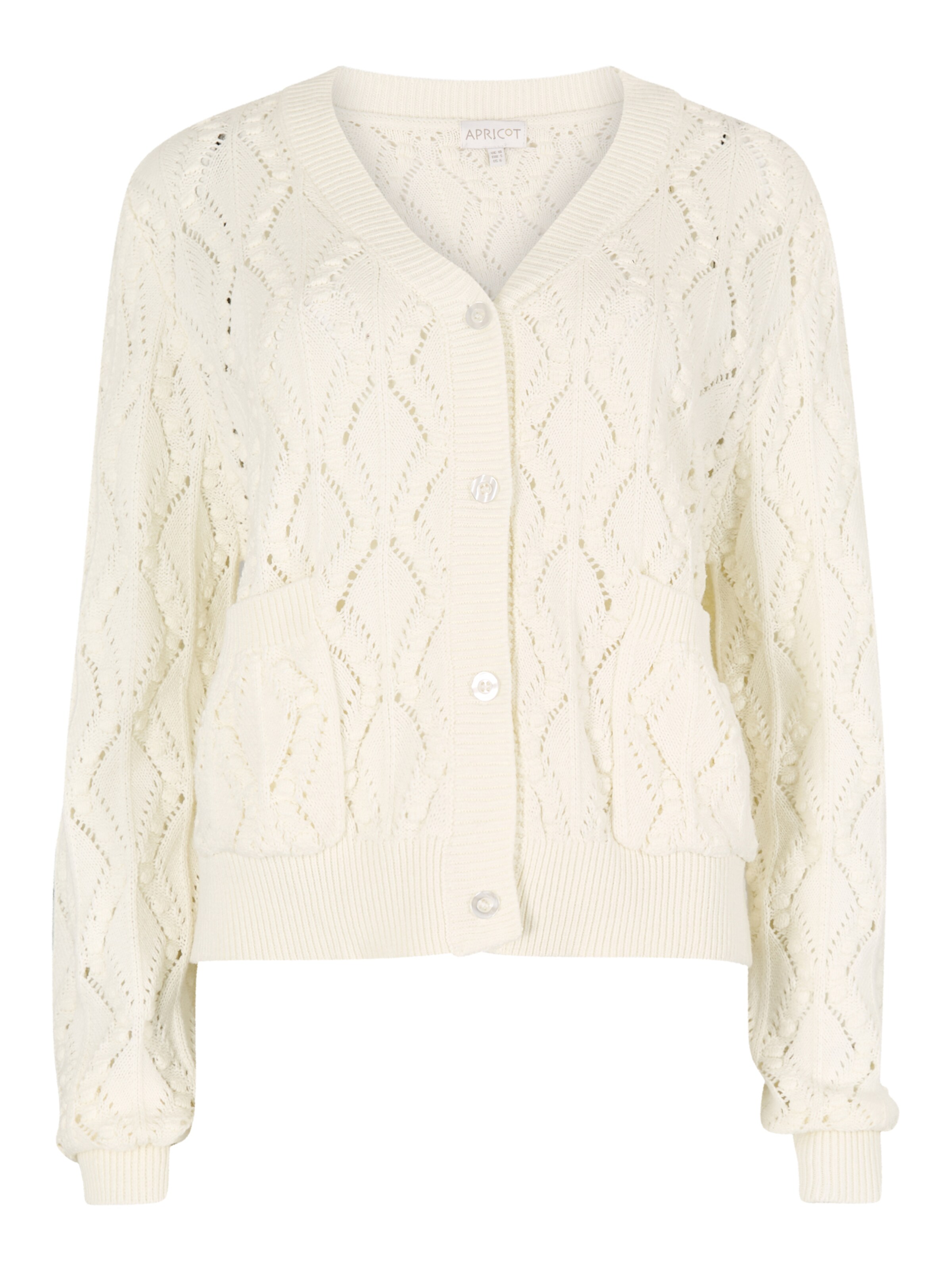 Apricot Knit Cardigan ' ' in White: front