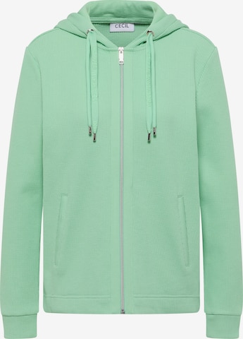 CECIL Zip-Up Hoodie in Green: front