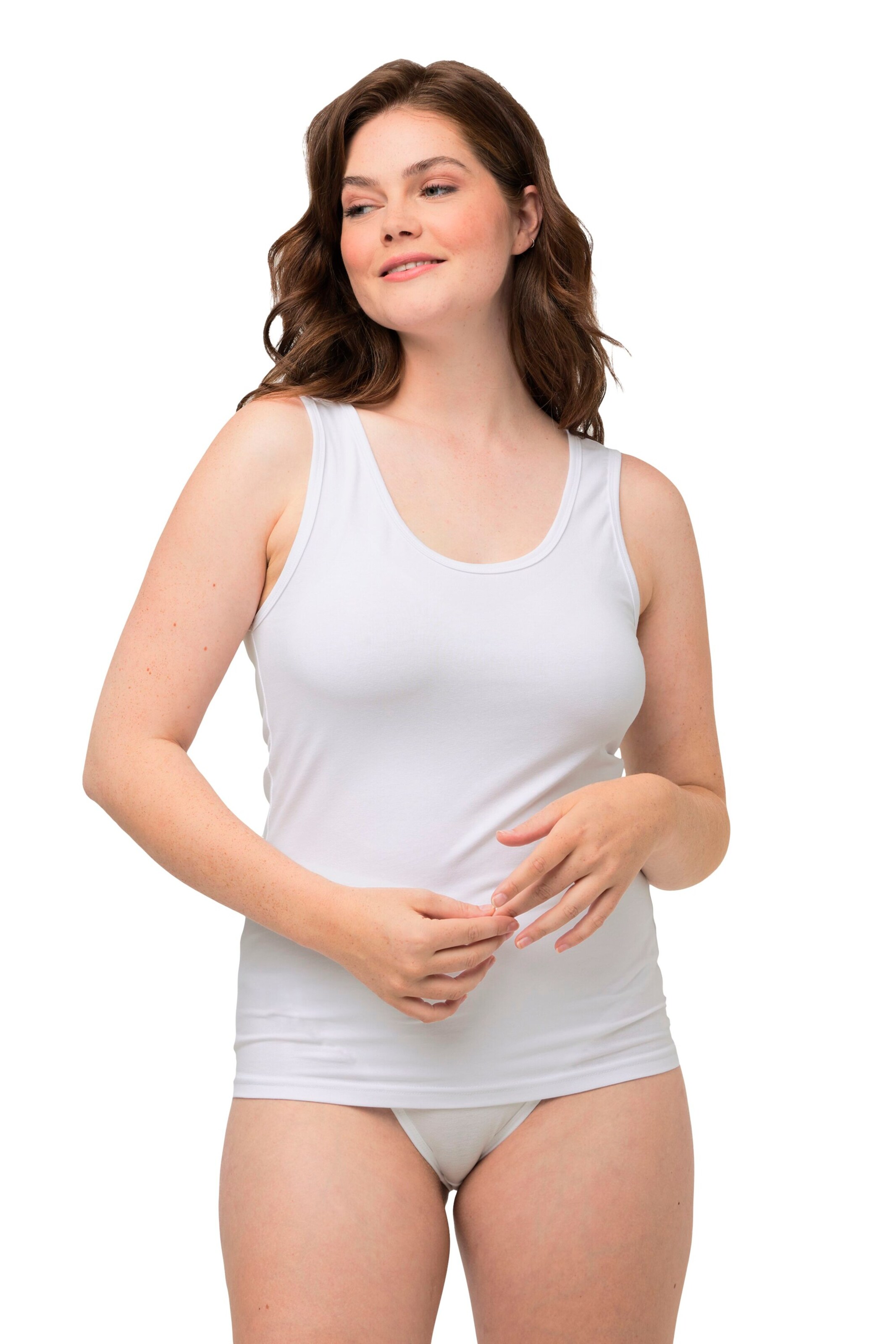 Ulla Popken Undershirt in White: front