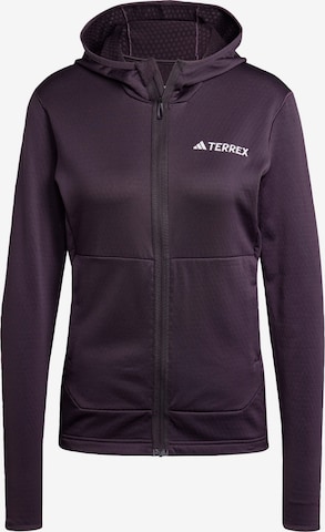 ADIDAS TERREX Functionele fleece jas 'Xperior' in Lila: voorkant