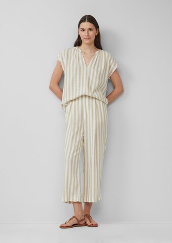 s.Oliver Wide leg Pleat-Front Pants in Brown: front