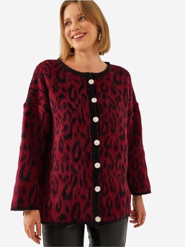 Cardigan Bianco Lucci en rouge