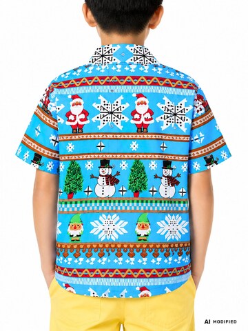 Regular fit Camicia 'Christmas Rows' di King Kameha in blu