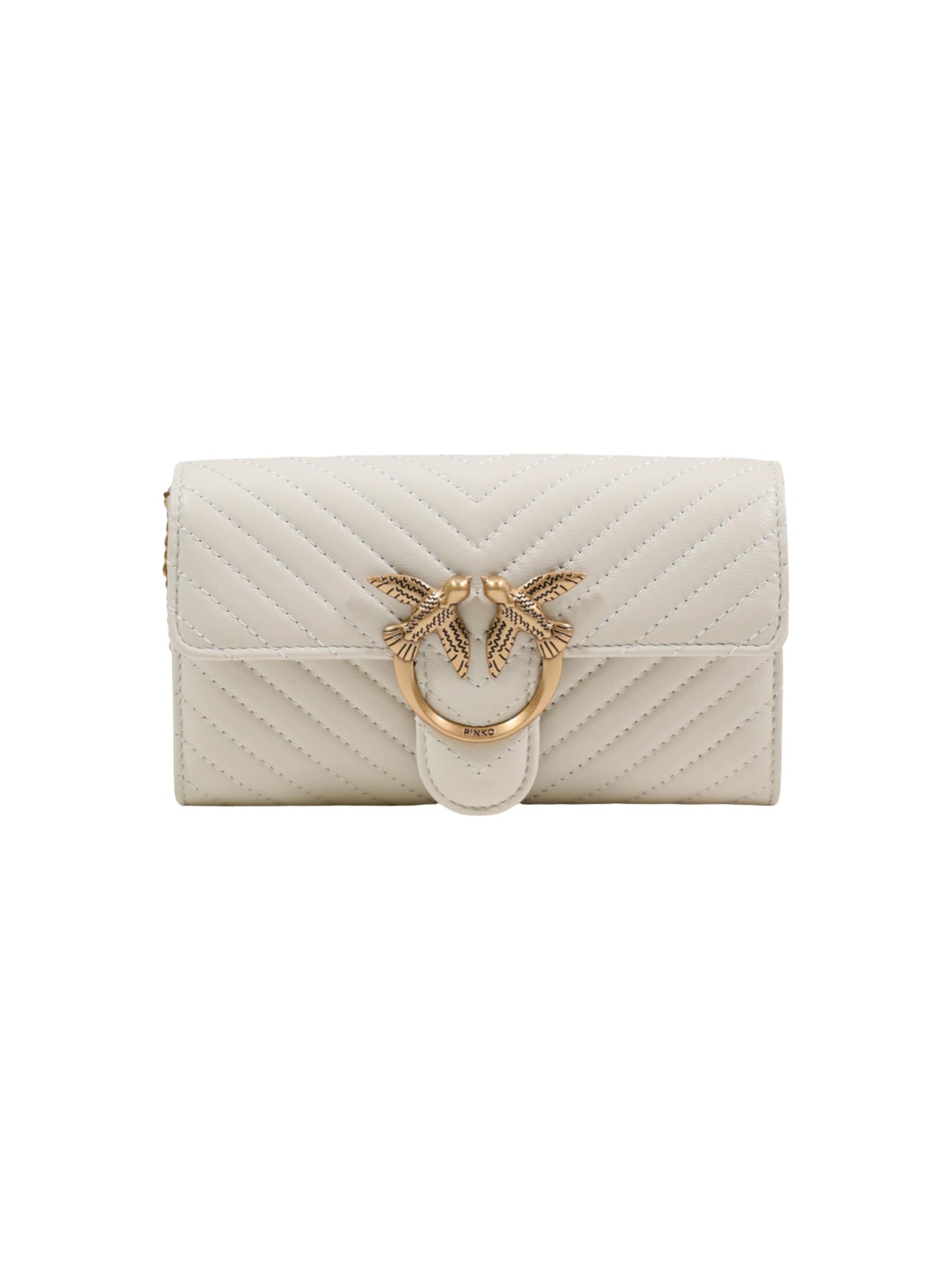 PINKO Skuldertaske 'LOVE ONE' i hvid: forside