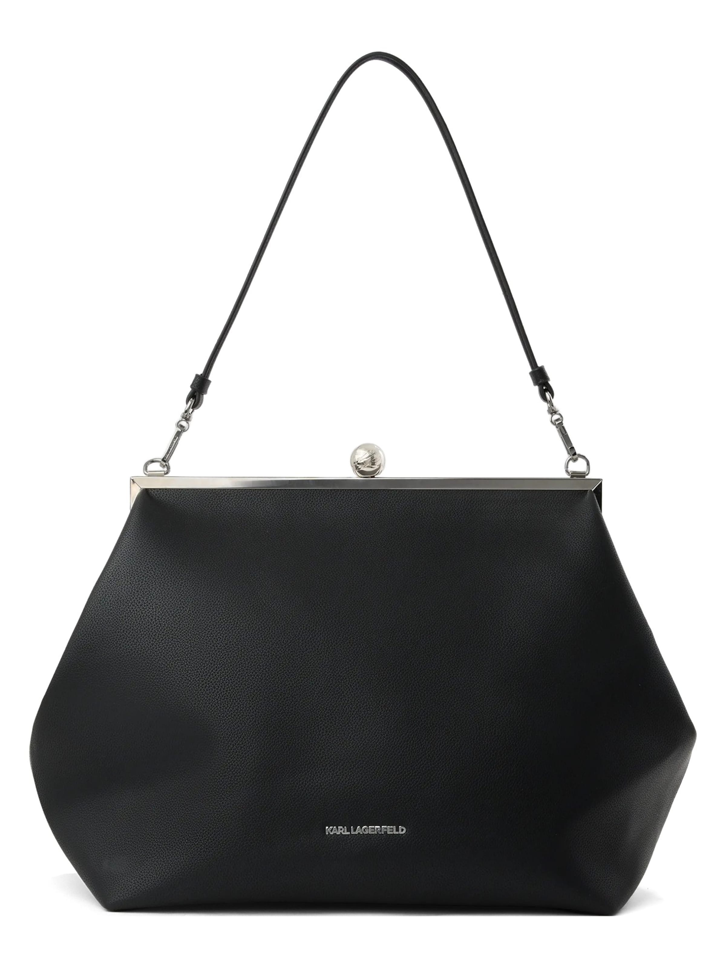 Karl Lagerfeld - Bolso de hombro 'K/Essential' en negro: frente