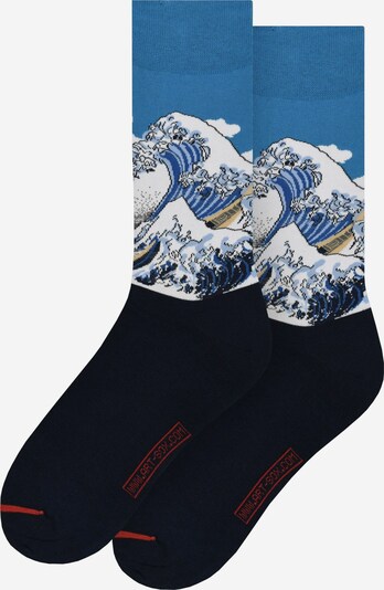 MuseARTa Socken ' Great Wave ' in blau / dunkelblau / weiß, Produktansicht