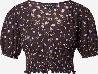 Motel Shirt 'Ray' in schoko / oliv / lila, Produktansicht