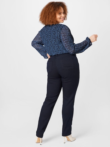 Coupe slim Pantalon 'Betty' SAMOON en bleu