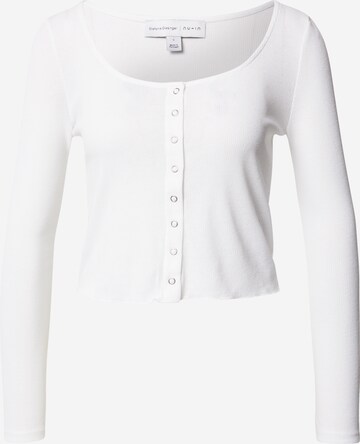 NU-IN T-shirt 'Henley' i vit