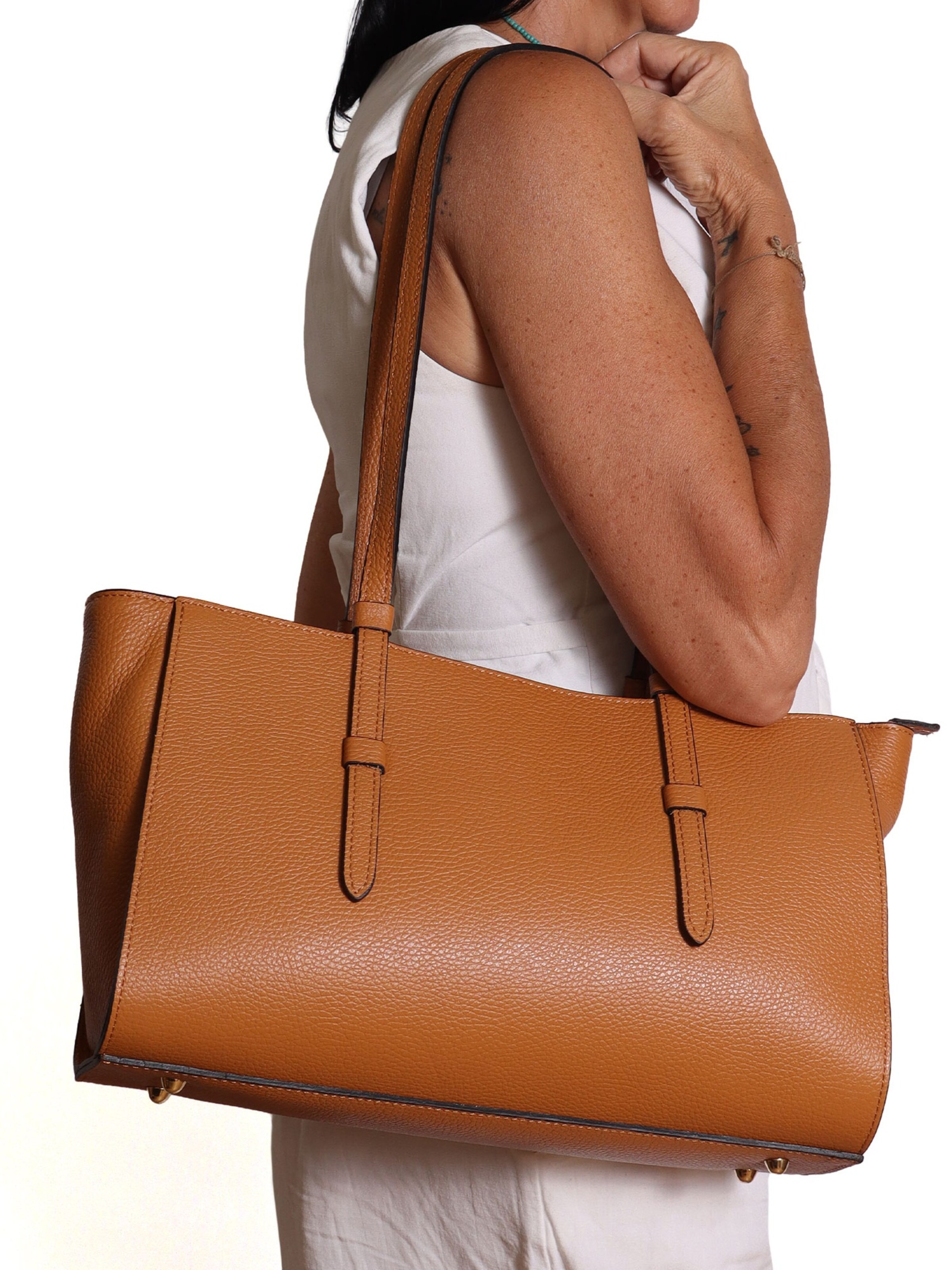 Sac bandoulière Gave Lux en marron : devant