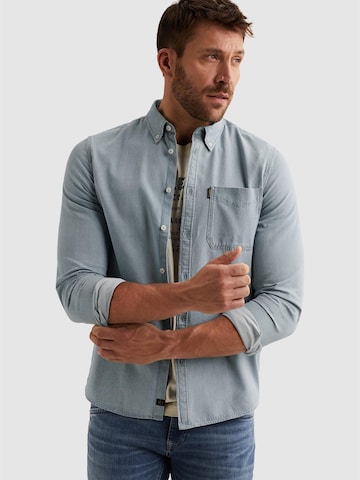 PME Legend Regular fit Skjorta 'Denim shirt with stitching details' i blå