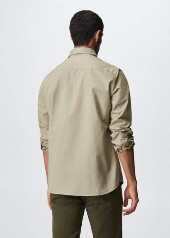 MANGO MAN Slim Fit Hemd 'Lumiere' in Beige