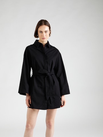 Misspap Shirt Dress in Black: front