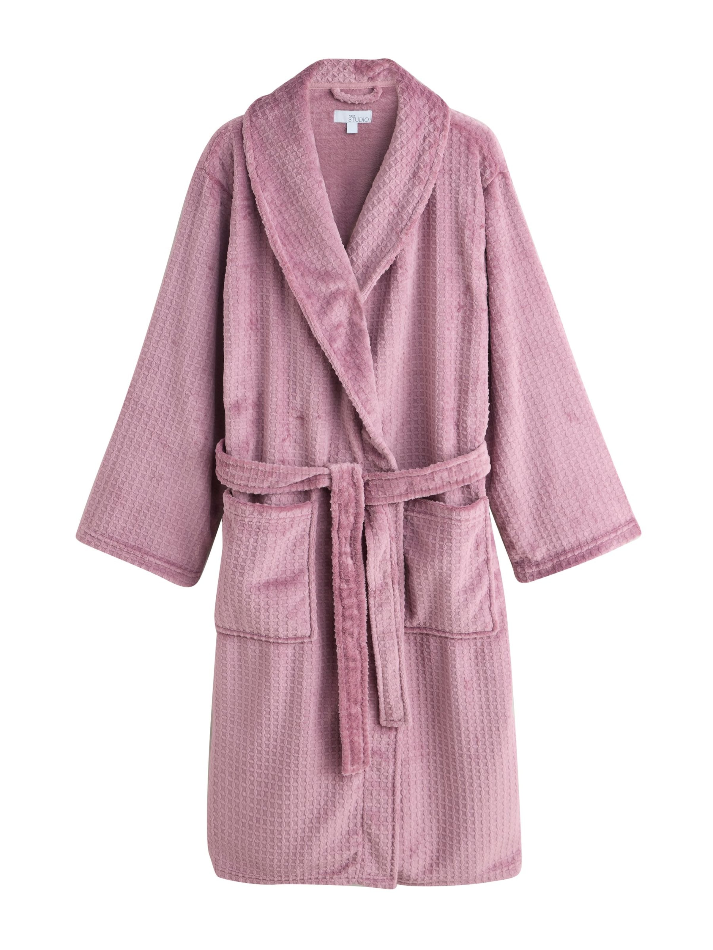 Next Банный халат длинный в Ярко-розовый: спереди