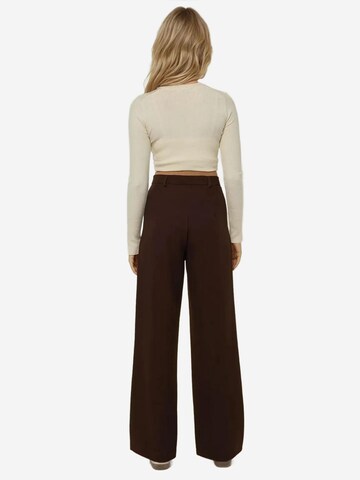 Hiccup Wide leg Bandplooibroek in Bruin