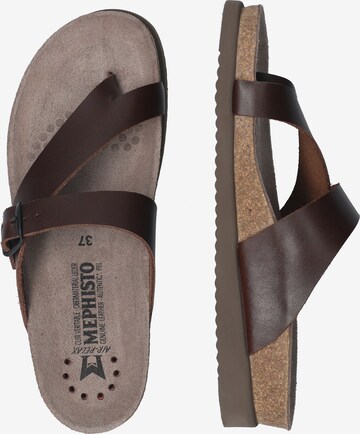 MEPHISTO T-Bar Sandals 'Helen' in Brown