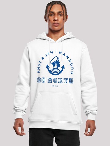 F4NT4STIC Sweatshirt 'Go North Logo' in White: front