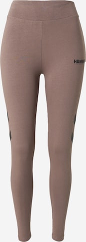 Hummel Skinny Športne hlače 'LEGACY' | rjava barva: sprednja stran