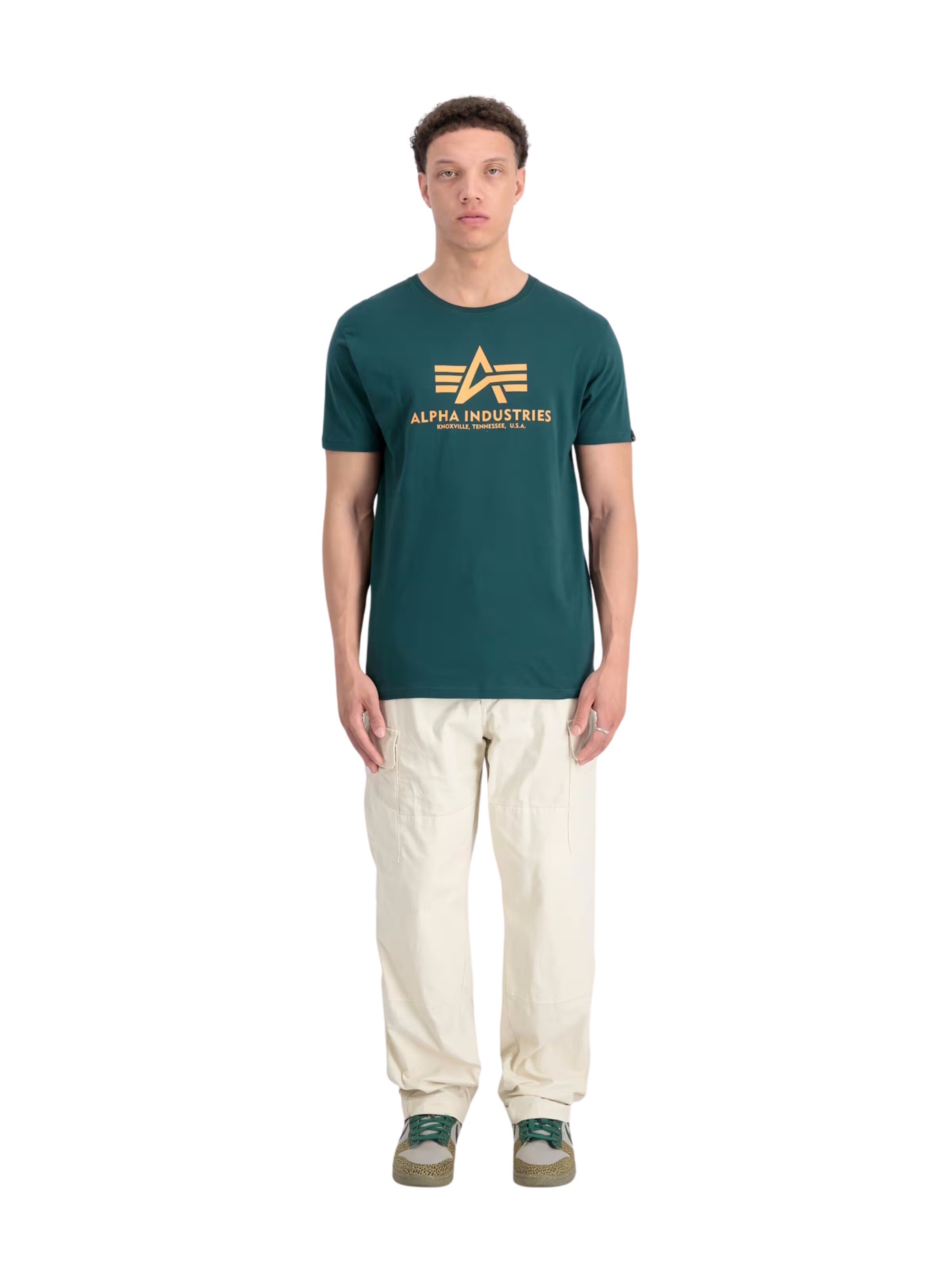 ALPHA INDUSTRIES Shirt 'Basic' in Groen: voorkant