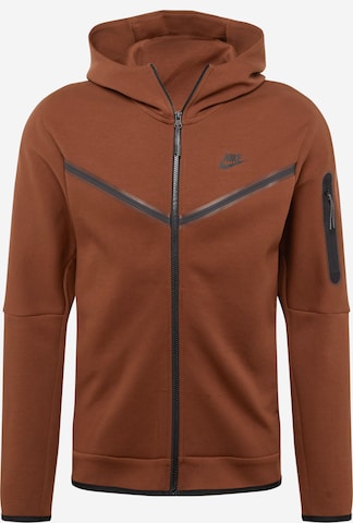 Veste de survêtement Nike Sportswear en marron : devant