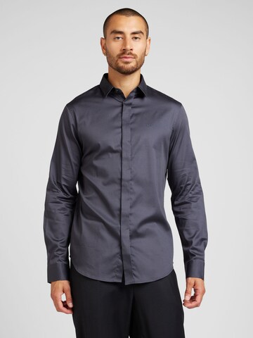 ARMANI EXCHANGE Slim fit Srajca '8NZCBD ZN10Z' | modra barva: sprednja stran