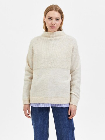 SELECTED FEMME Sweater 'Mola' in Beige: front